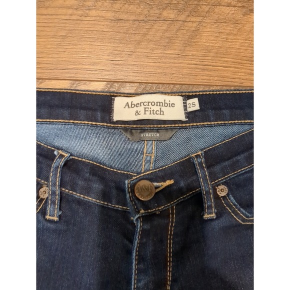 Abercrombie & Fitch Women's Blue Erin Dark Wash Stretch Skinny Jeans Size 28x28 - Picture 2 of 10